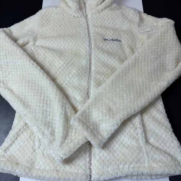 Columbia Fireside Sherpa Fleece Jacket Womens Size Small Chalk White Cozy Warm - Picture 10 of 13